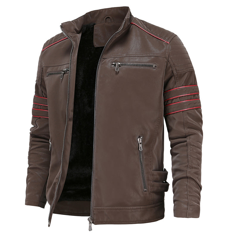 Stylish Men's Titanium Rogue black leather jacket. Perfect for casual wear, outdoor adventures, or a fashion statement.