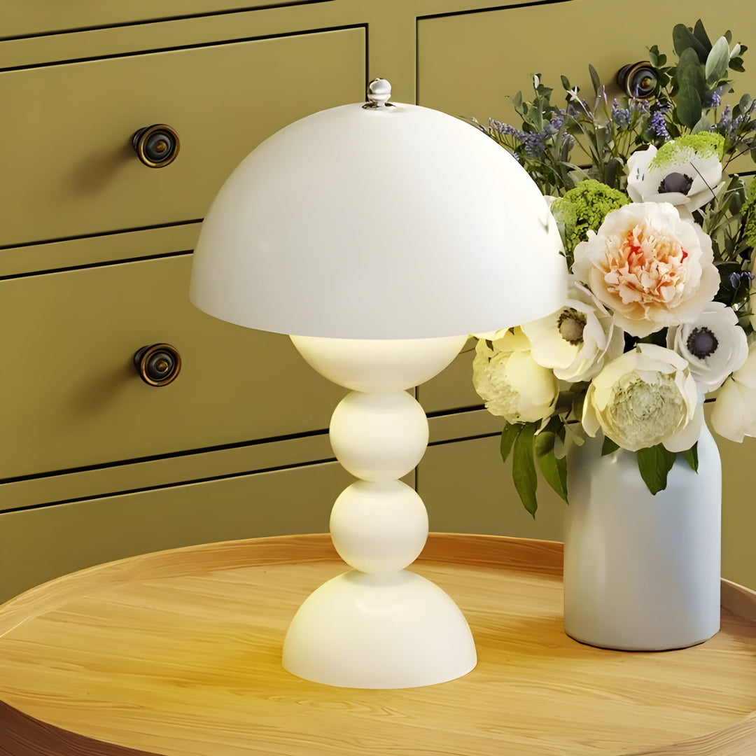 Yellow modern LED desk lamp, portable, dimmable for various interior design needs.