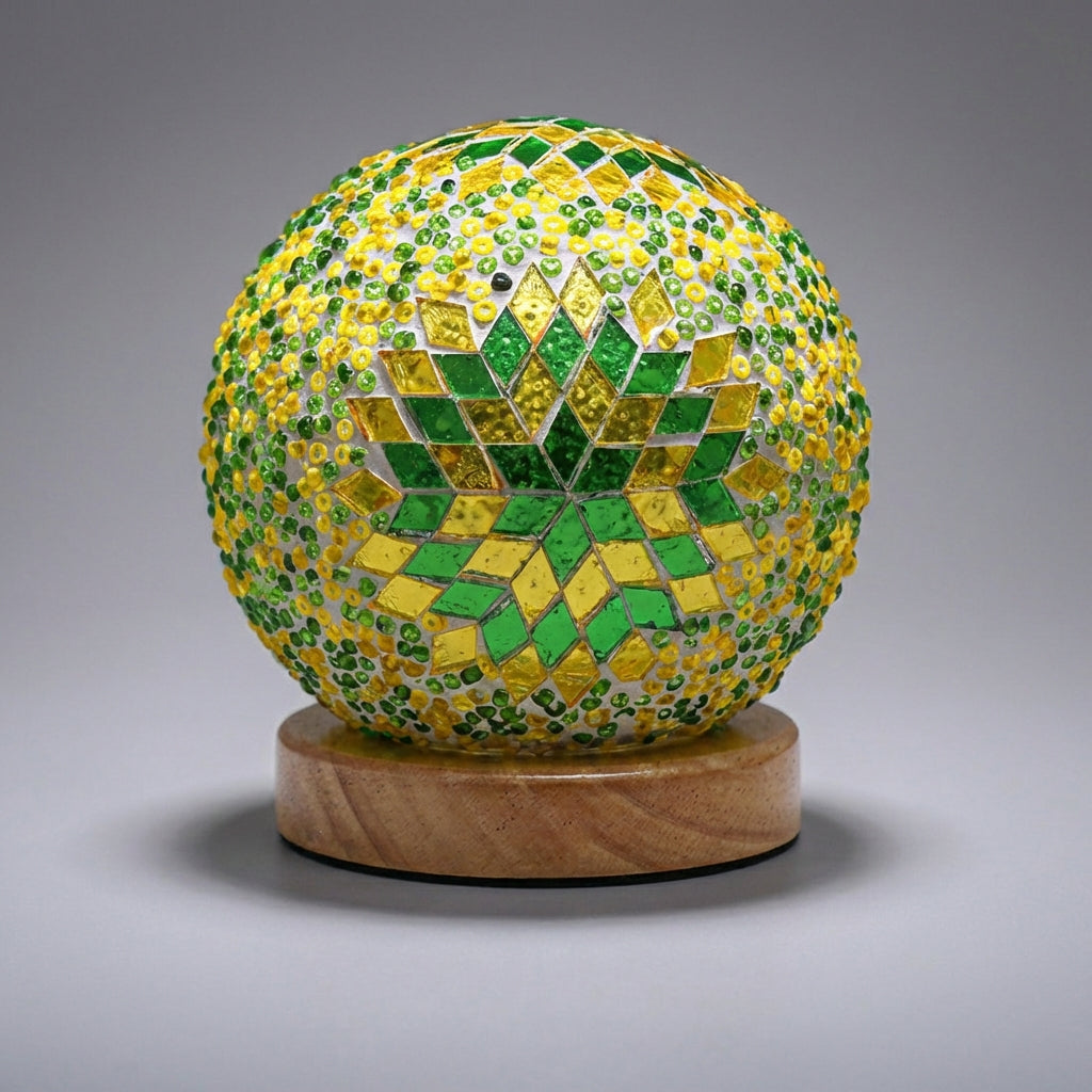 Bohemian Style Round Mosaic Table Lamp
