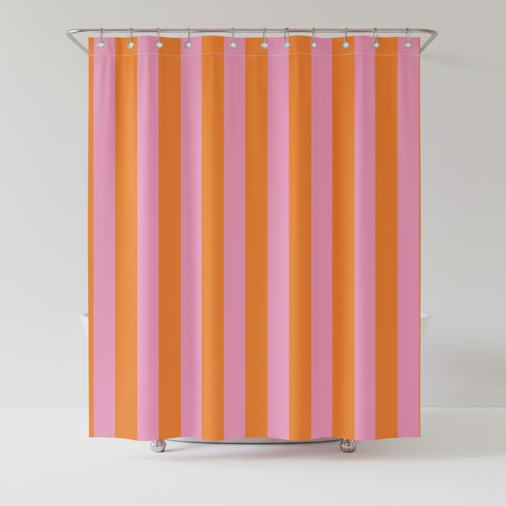 Boho decor striped shower curtain, modern and waterproof for any bathroom