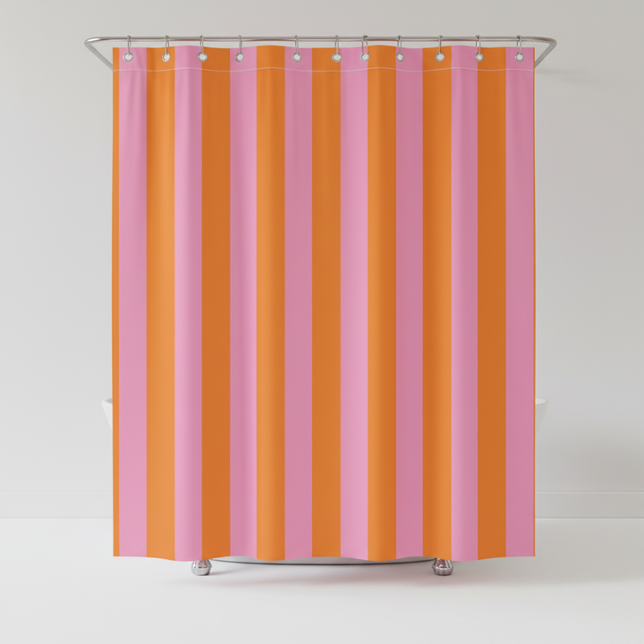 Boho decor striped shower curtain, modern and waterproof for any bathroom