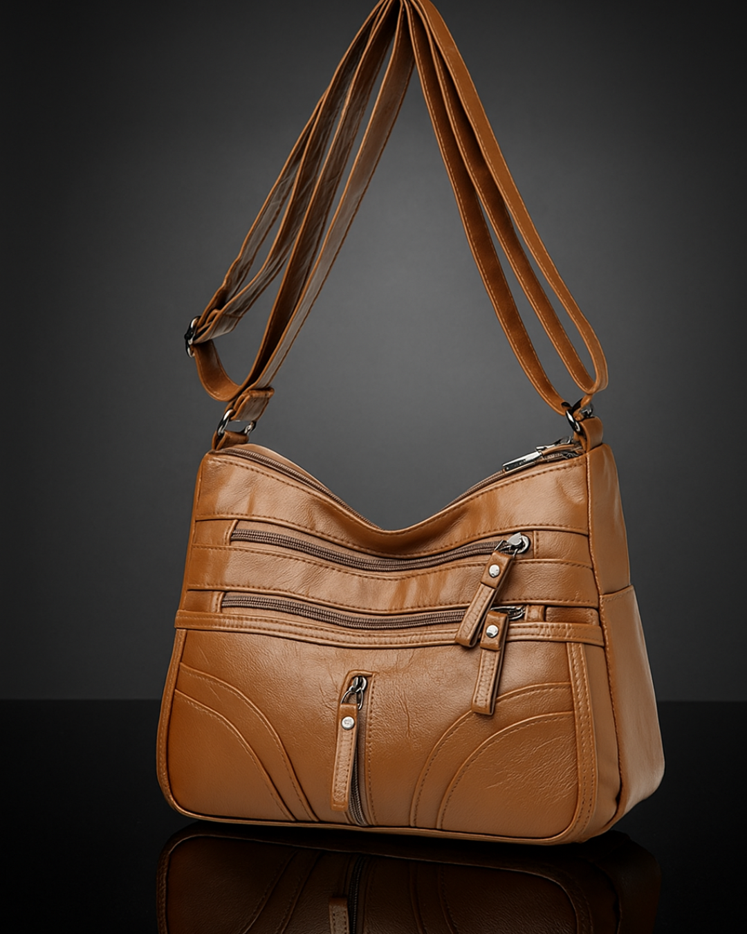 Bolso bandolera de mujer azul marino, ligero, con varios bolsillos de almacenamiento