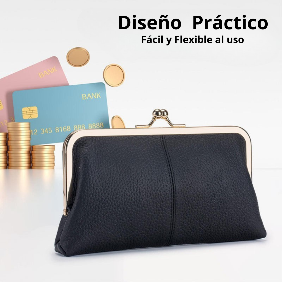 Detalle del diseño vintage del bolso de mano de cuero genuino, perfecto para cualquier ocasión.