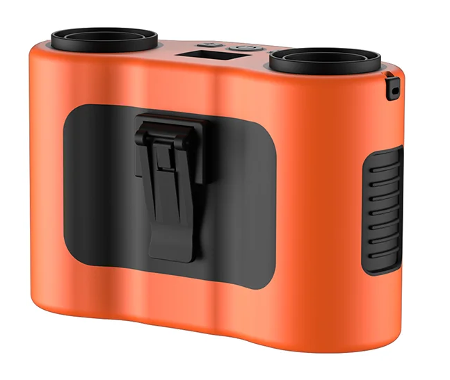 BreezeMate portable waist clip fan with dual air outlets and 20000mAh battery for personal cooling.