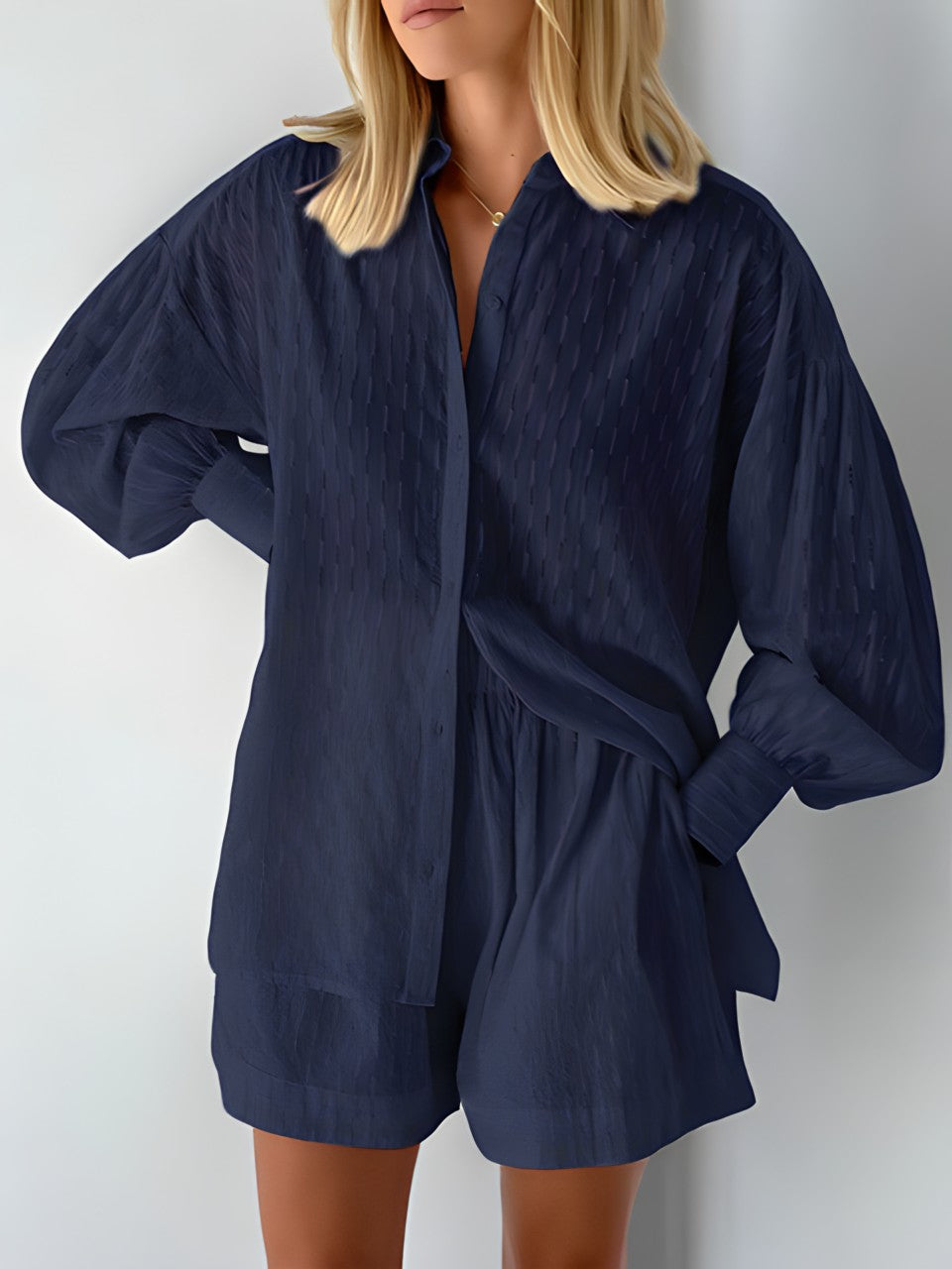 Stylish women's breezy cotton blend two-piece summer outfit set, ideal for casual days & travel.