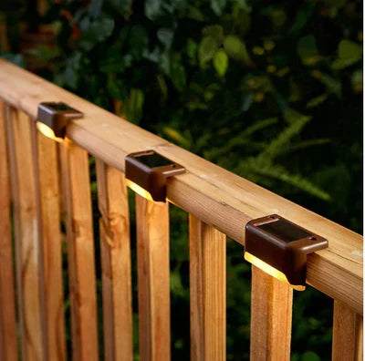 SolarGuard brown waterproof solar lamp for garden pathways, ideal patio deck lighting.