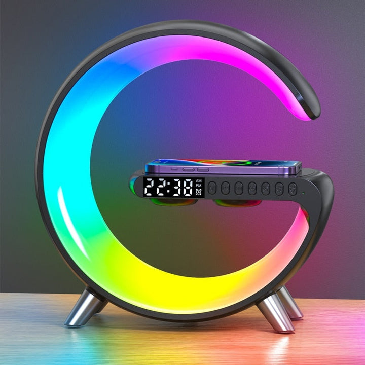 Lightning Draadloze Oplaadstation met Speaker, LED lamp & phone charger for smart home gadget