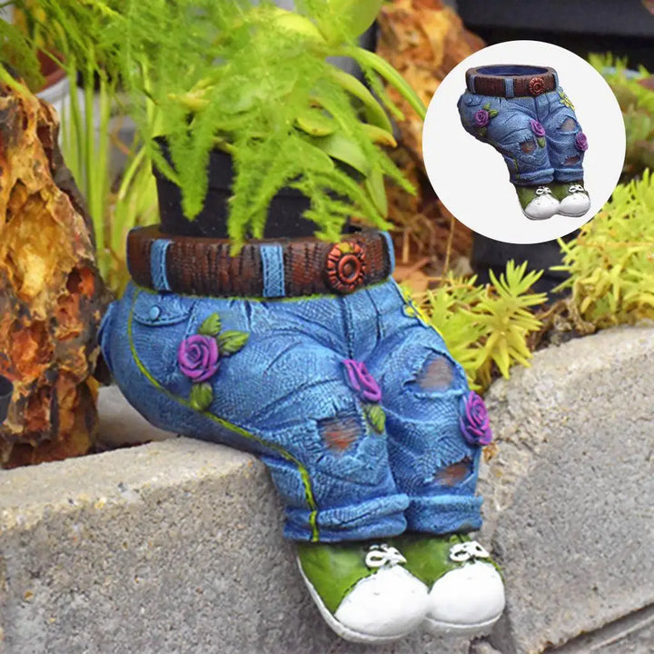 Charming gardener sculpture succulent planter, perfect whimsical home decor for indoor plants.