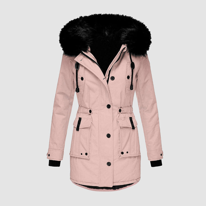Cozy Valeria women's warm winter coat, designed for comfort and style in cold weather. Chic ladies outerwear.