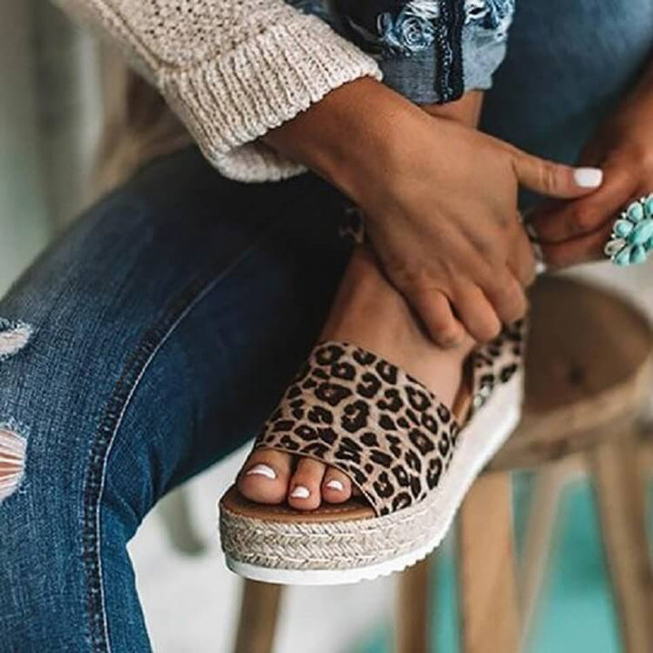 Women's vacation espadrille platform sandals, chic wedge & supportive ankle strap.