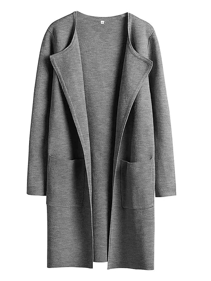 Cozy women's cardigan with lapel, offering chic warmth for any occasion.
