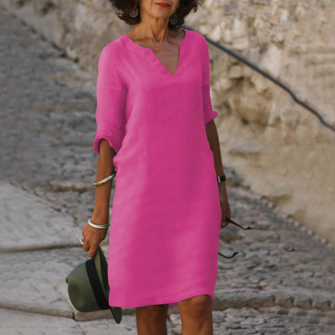 Chic women's summer maxi dress, an elegant short sleeve design perfect for stylish daily wear.