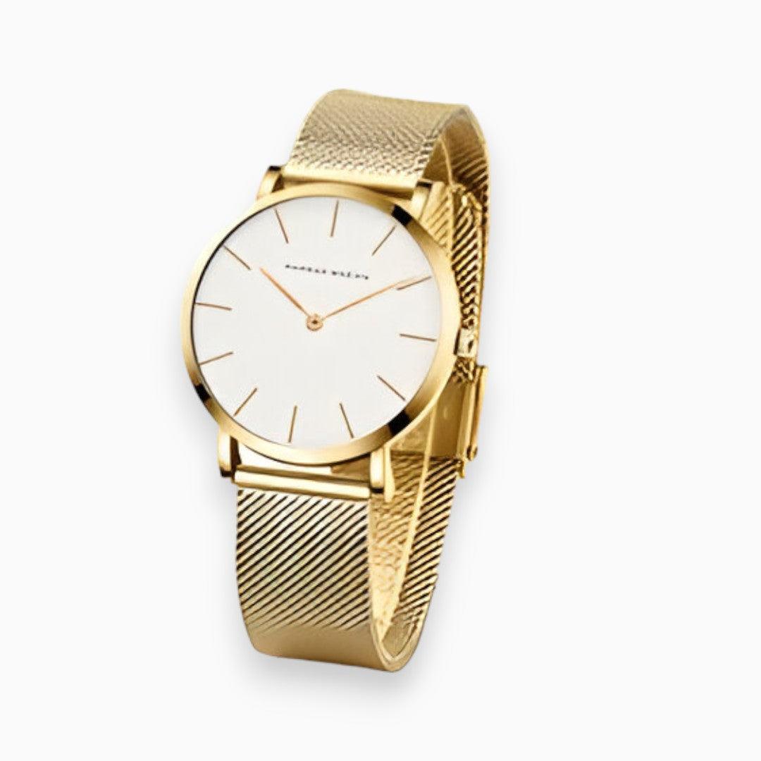Sleek women's titanium watch showcasing its elegant design. Durable and water-resistant for sophisticated style.