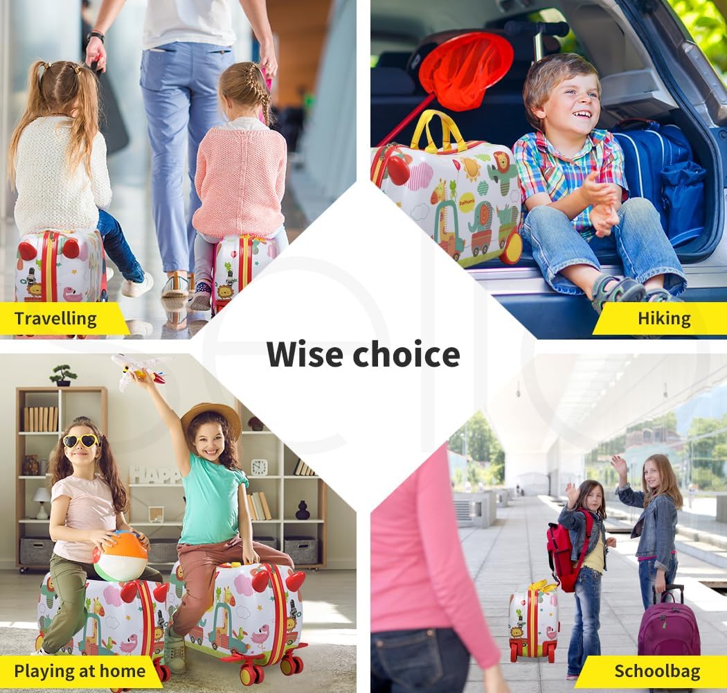 Convenient children's 2-in-1 scooter luggage featuring a cute octopus design and versatile 360° wheels.