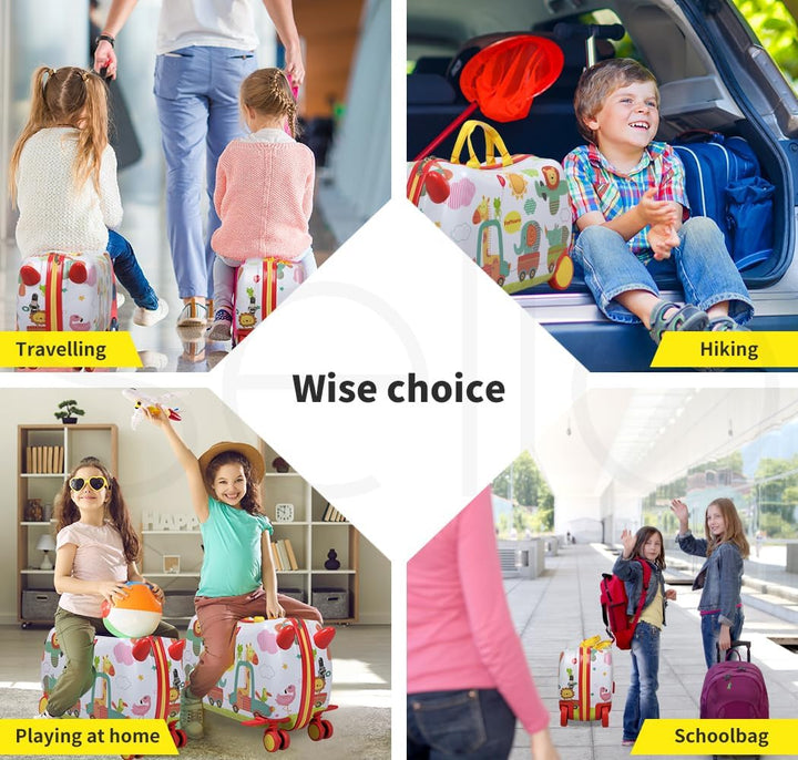 Convenient children's 2-in-1 scooter luggage featuring a cute octopus design and versatile 360° wheels.