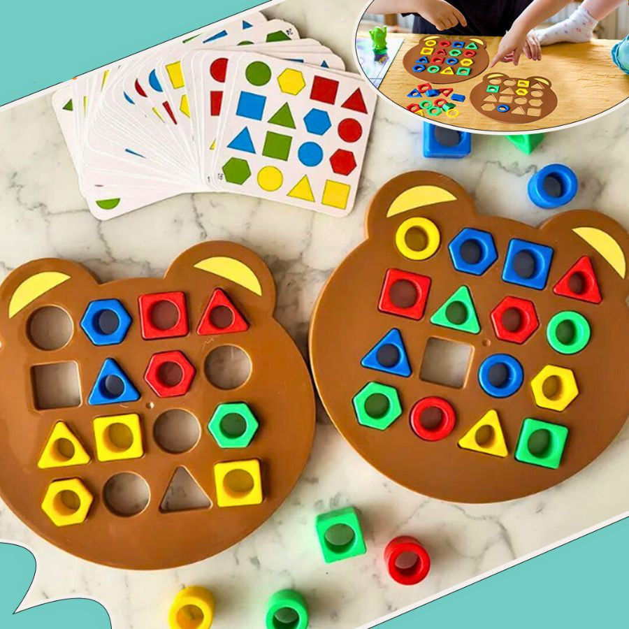 Children's educational shape & color matching puzzle game. Montessori toy for fine motor skills & learning.