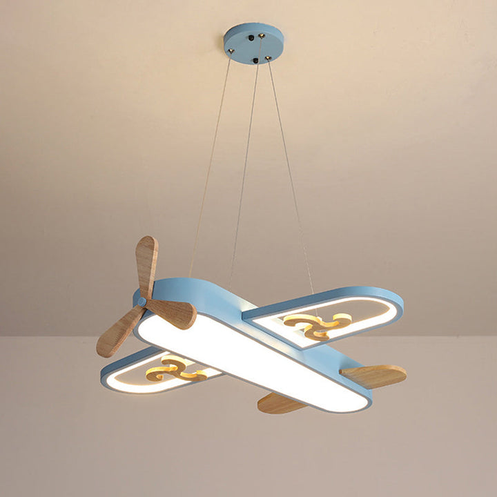 Kids' LED airplane pendant light, a fun SkyFlyer ceiling lamp for children's room lighting.
