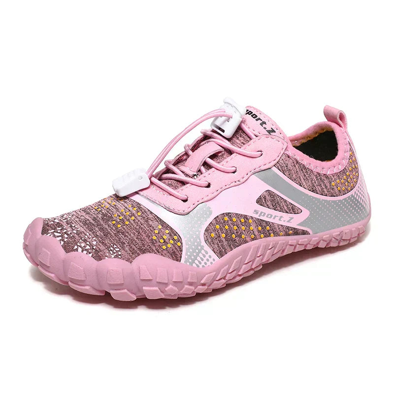 WaveTrek children's beach shoes: secure fit, protective sole & quick-dry design for active kids' summer adventures.