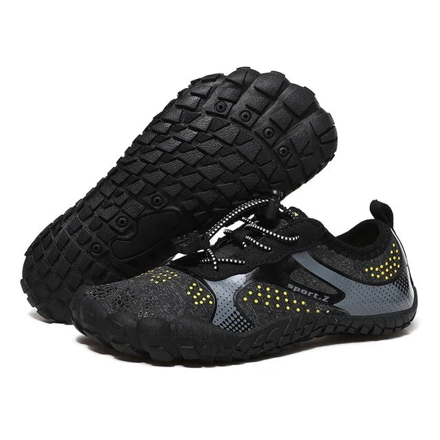 Vibrant children's WaveTrek summer shoes, perfect as quick-dry beach or swim shoes with a secure, protective fit.