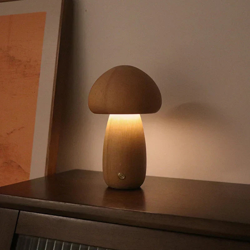 Kids' mushroom lamp with LED warm glow, ideal for bedroom decor & calming sleep.