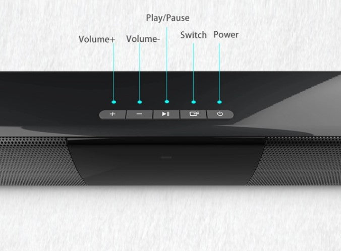 Unisex CineWave portable Bluetooth soundbar speaker, black, with integrated FM radio and USB port