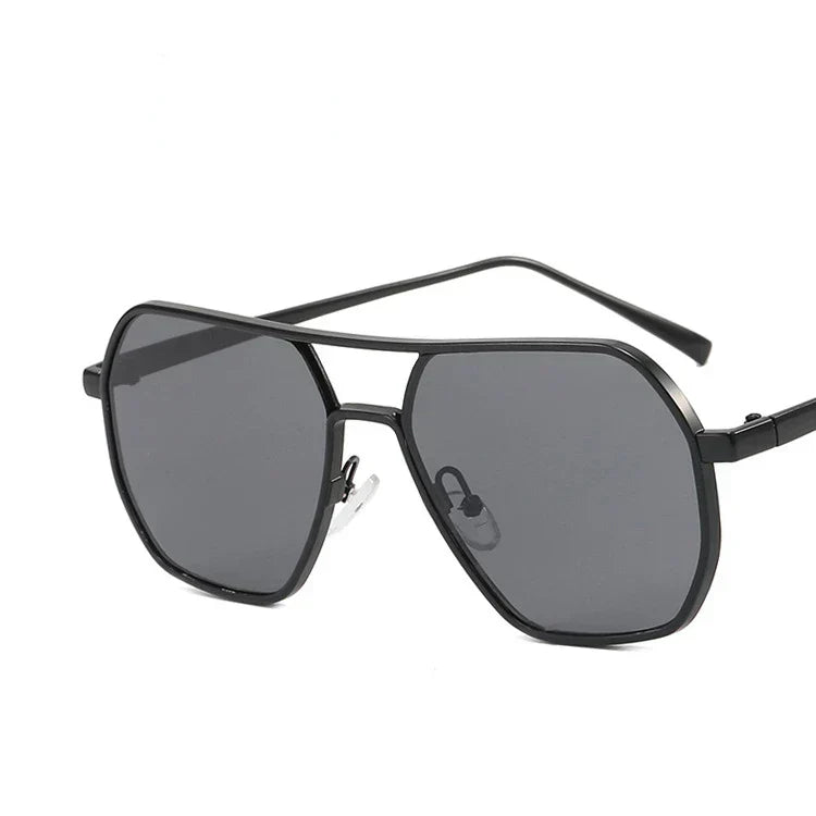 Matteo gold green men's sunglasses. Stylish retro metal frame eyewear with full UV400 protection.