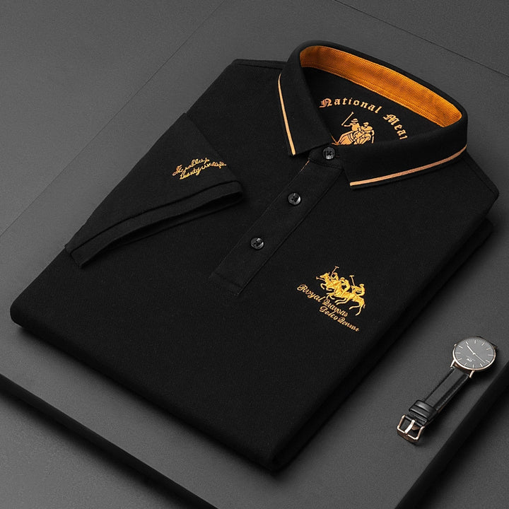 Classic men's short sleeve polo shirt in a comfortable cotton blend, perfect for everyday casual wear.