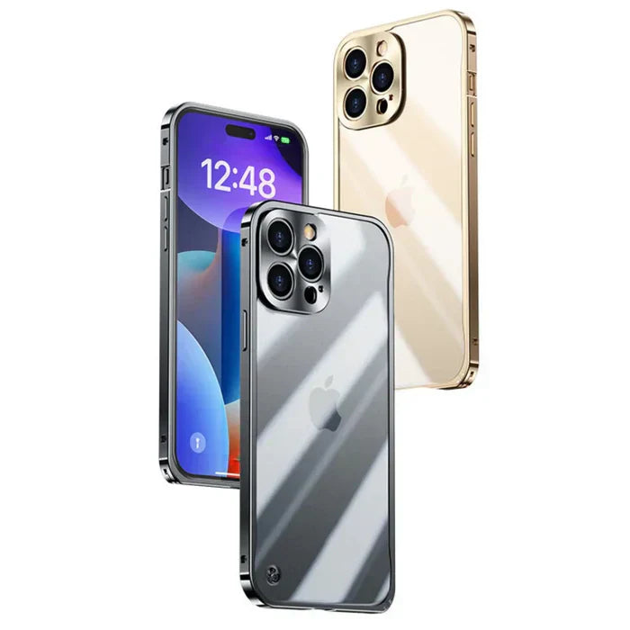 Clear protective MagSafe case on iPhone 15, designed with SteelGuard for daily wear.