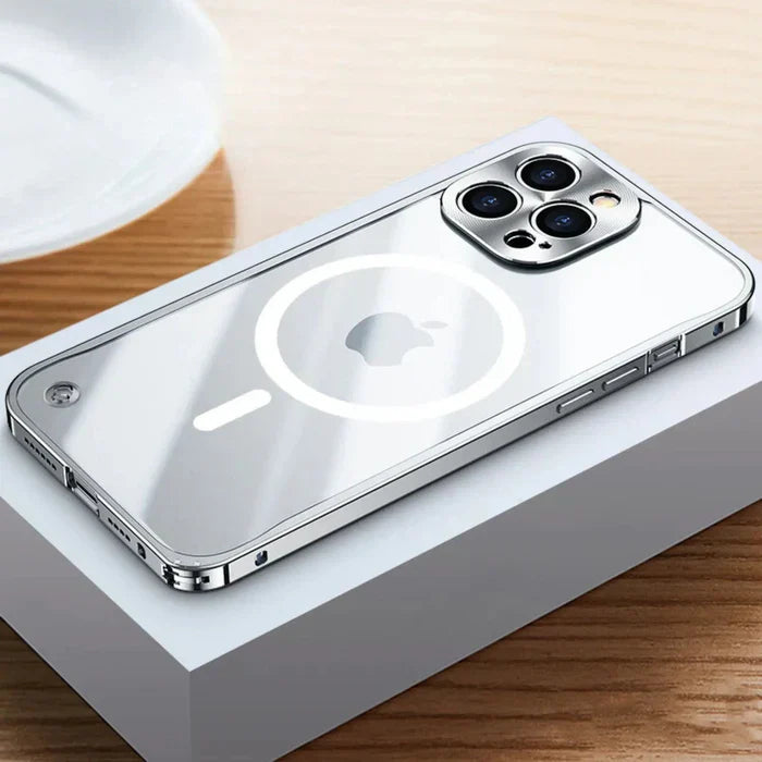Transparent MagSafe case for iPhone 15, SteelGuard reinforced corners