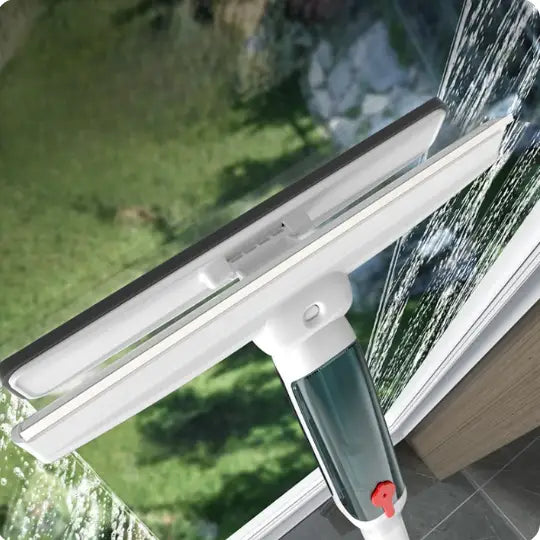ClearSweep telescopic double action window cleaner extending for tall windows, streak-free shine