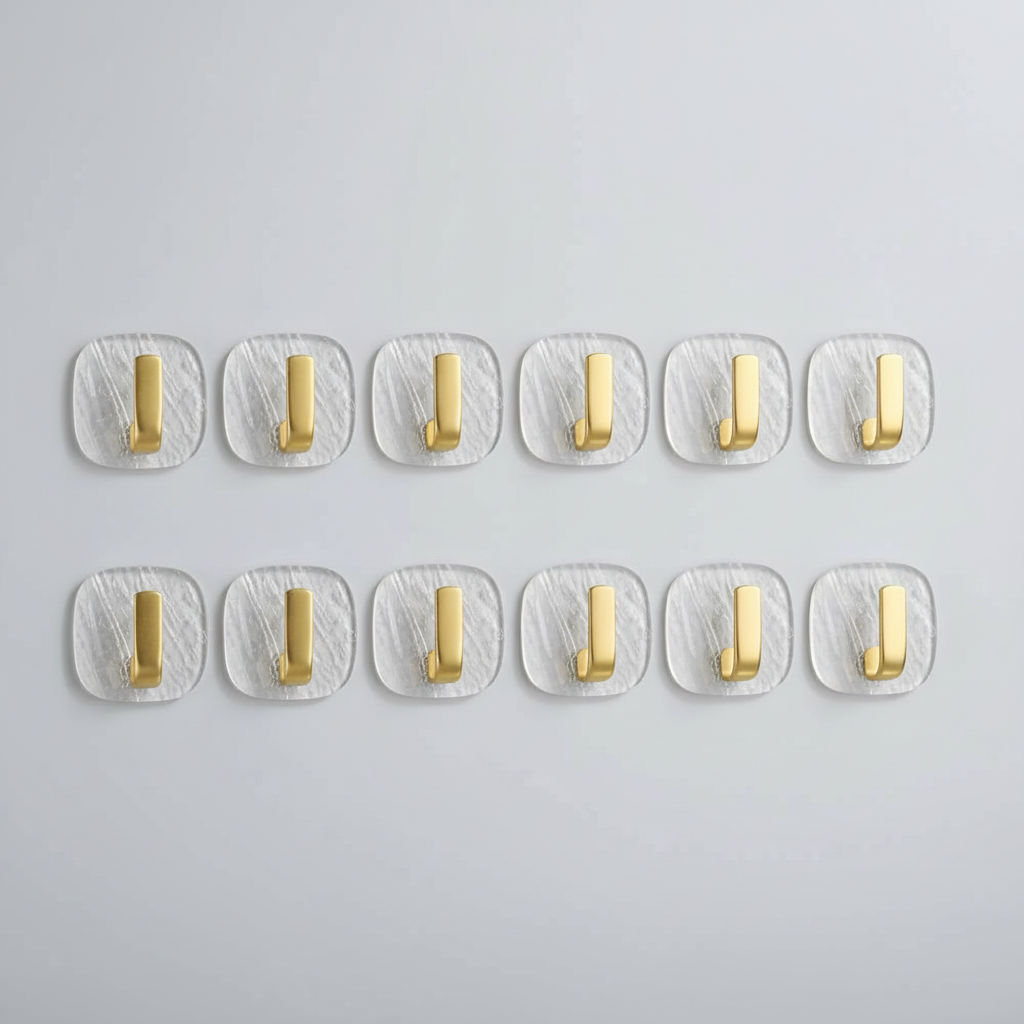 Self-adhesive transparent acrylic hook designed for kitchen storage, blending seamlessly with any home decor