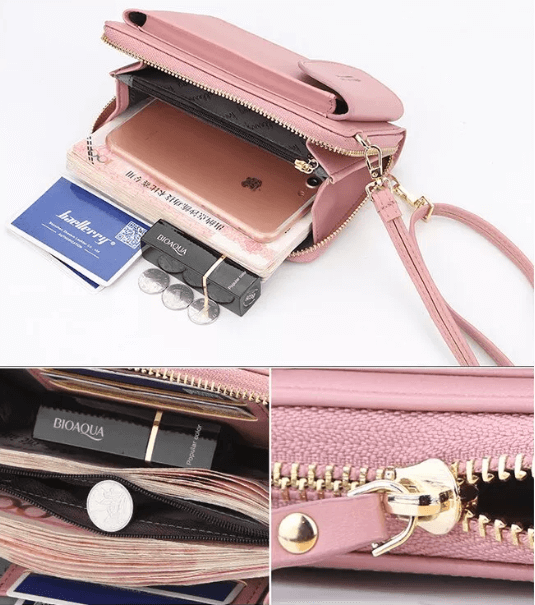 Women's stylish PU leather handbag, compact design with an adjustable crossbody shoulder strap.