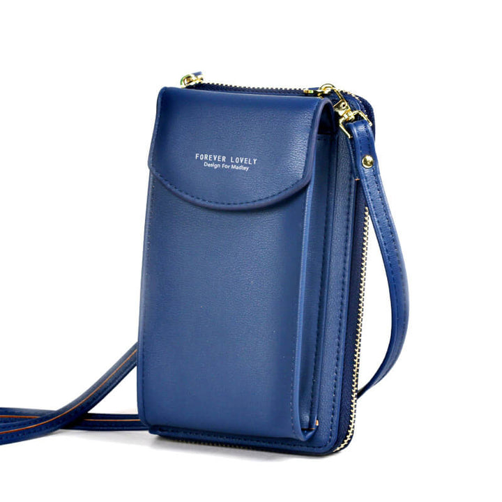 Detail of the adjustable strap on a women's compact PU leather crossbody shoulder bag.