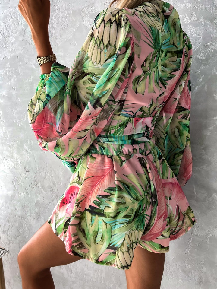 Versatile women's lilac summer outfit; a chic two-piece perfect for warm weather casual wear.