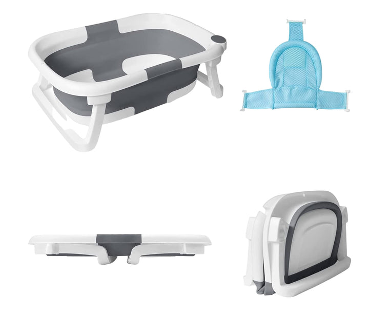 Portable baby bath tub, foldable for easy storage and travel, suitable for infant and newborn bathing