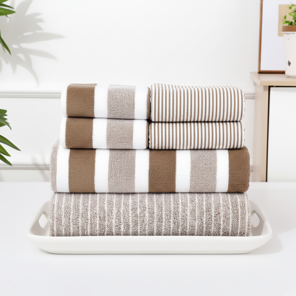 Microfiber towel set, 8 pieces, featuring quick-drying and absorbent bath linens for daily use.
