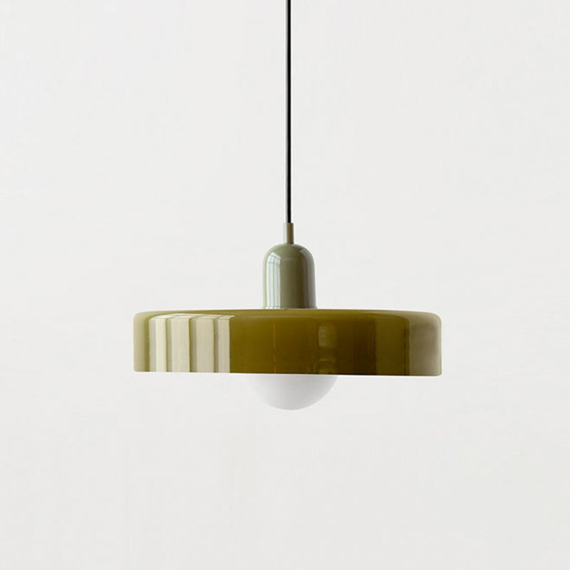Abstract Bauhaus pendant lamp, colorful glass ceiling light for modern living rooms.