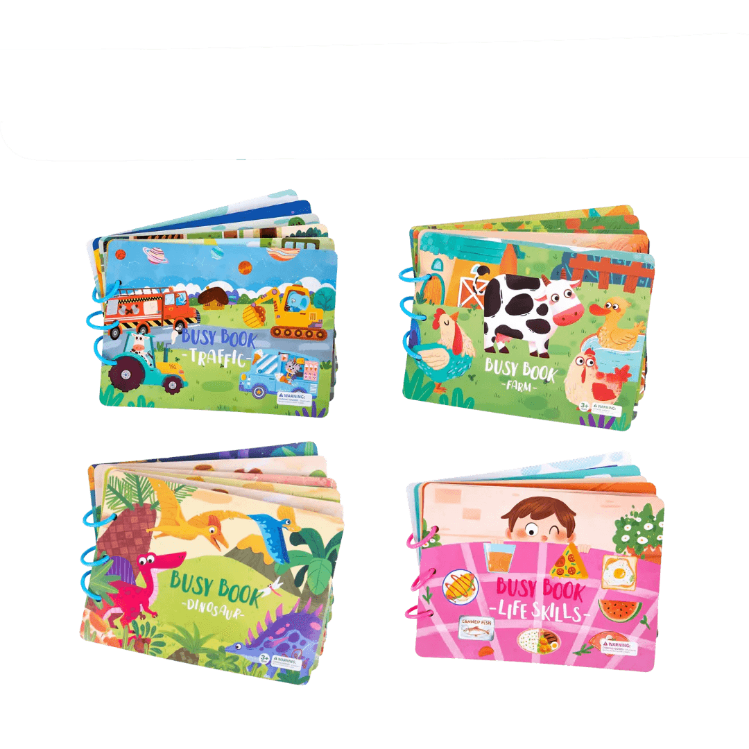 Soft educational sensory book for babies & toddlers, promoting discovery, learning, and playful exploration.