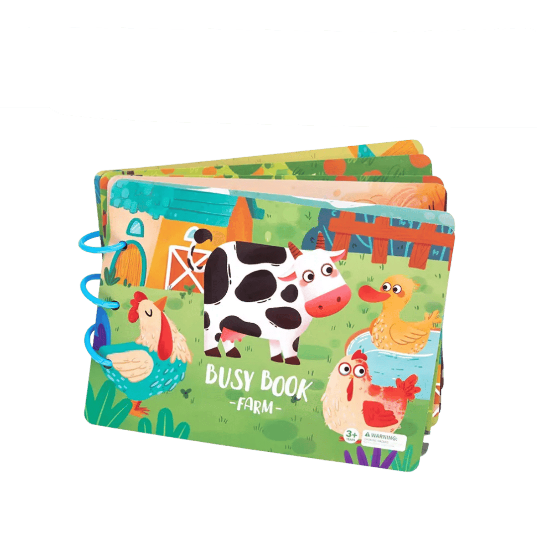 Toddler activity book: an interactive sensory fabric book, fostering child development & curiosity.