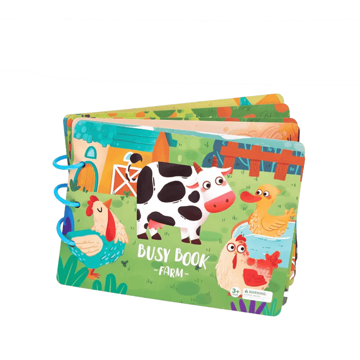 Toddler activity book: an interactive sensory fabric book, fostering child development & curiosity.