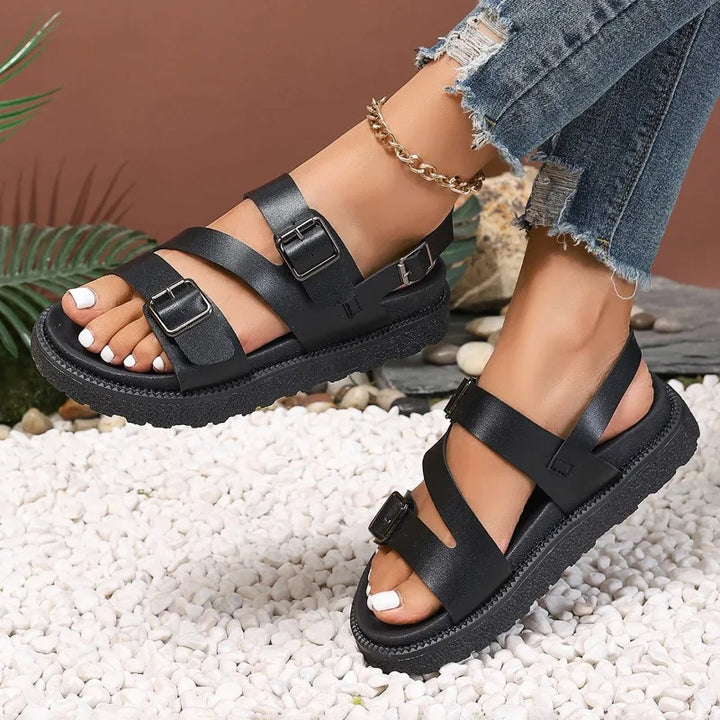 Women's Caitlyn vegan leather sandals, orthopedic design with EVA insole for superior arch support.