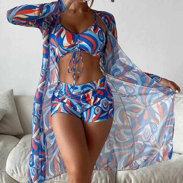 Trendy summer bikini for women, featuring breathable fabric and a flattering fit for vacation wear.