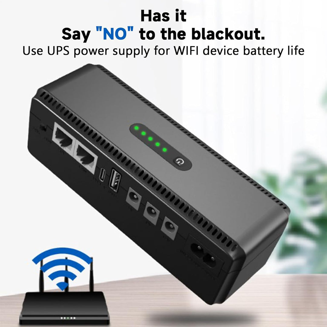 Emergency backup power supply, Nexora 10400mAh UPS, protecting electronics during outages