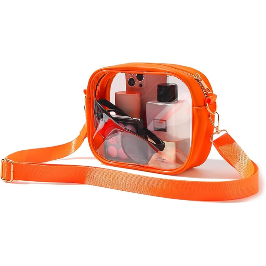 Security compliant clear PVC crossbody bag, VisiBag, for stress-free entry