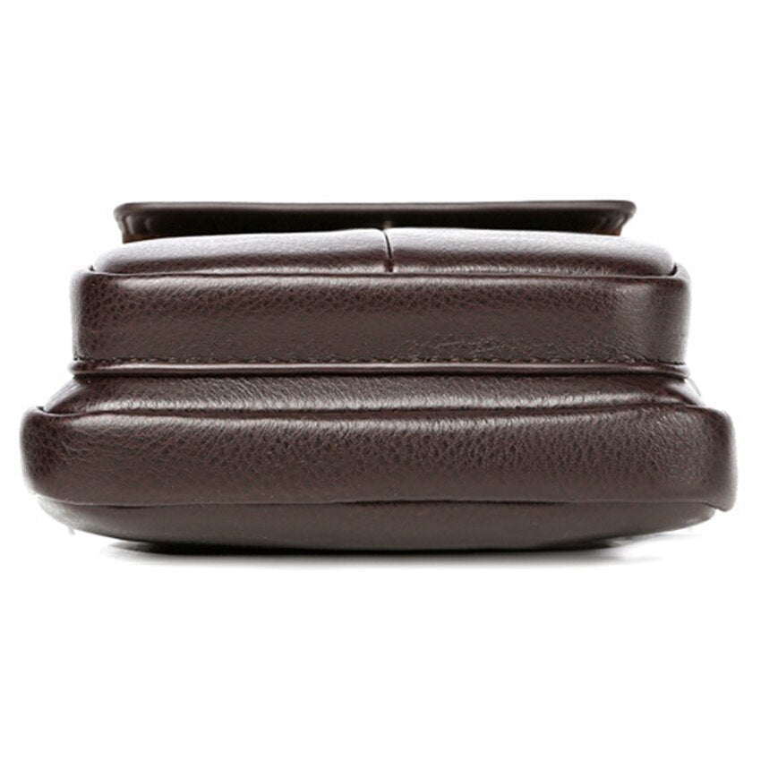 Durable black PU leather men's compact bag, a practical hands-free crossbody for essentials.