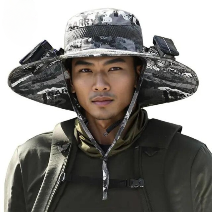 Versatile CoolBreeze Solar Fan Hat, unisex, perfect as a gardening hat with cooling fan technology