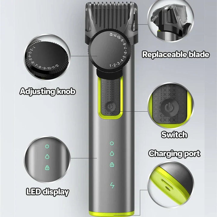 Cordless 4-in-1 Men's Grooming Kit - Waterproof Trimmer