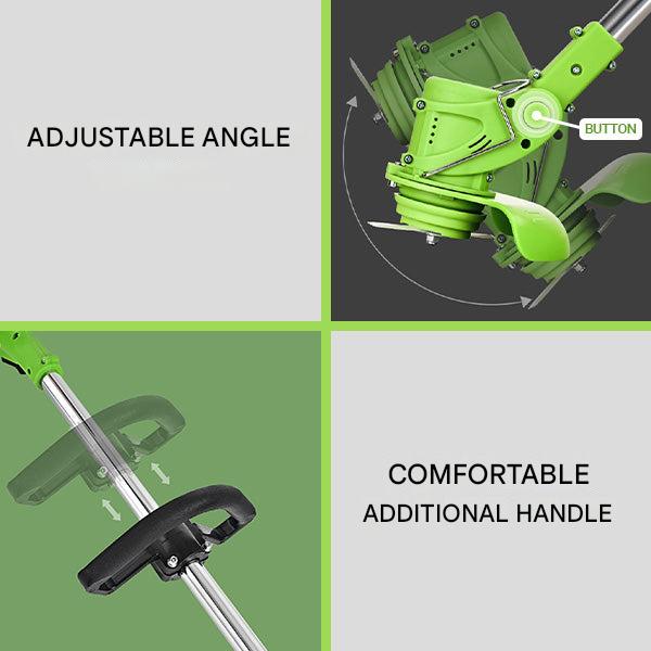 Cordless BladeTrim 18000 weed eater making light work of overgrown areas.