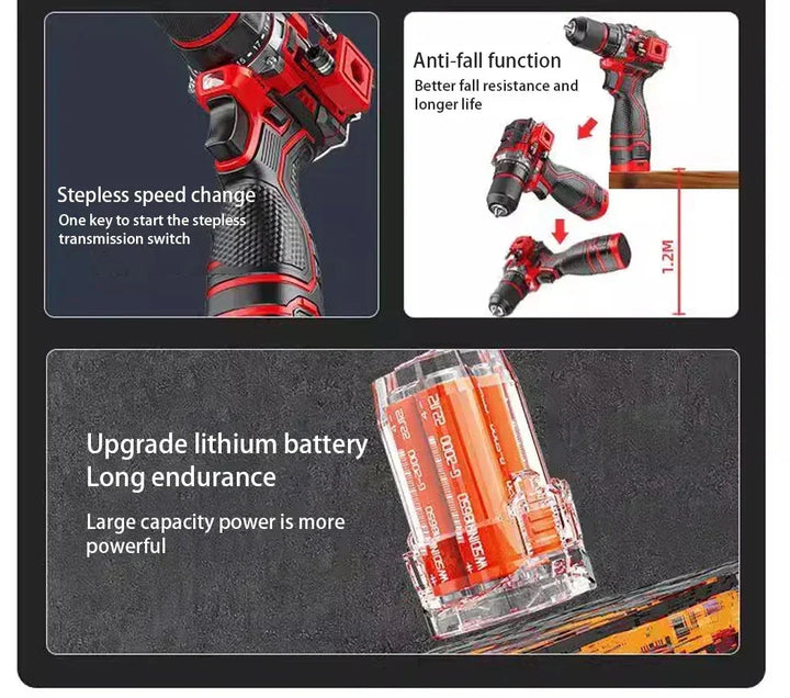Ergonomic cordless impact driver, 20V electric screwdriver for professional and DIY use