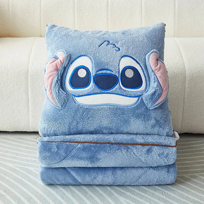 Cartoon plush blanket and cushion for a cozy, comfortable home environment.
